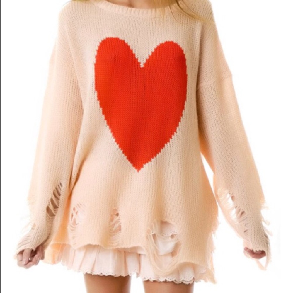 Wildfox Couture Big Heart Lennon Sweater